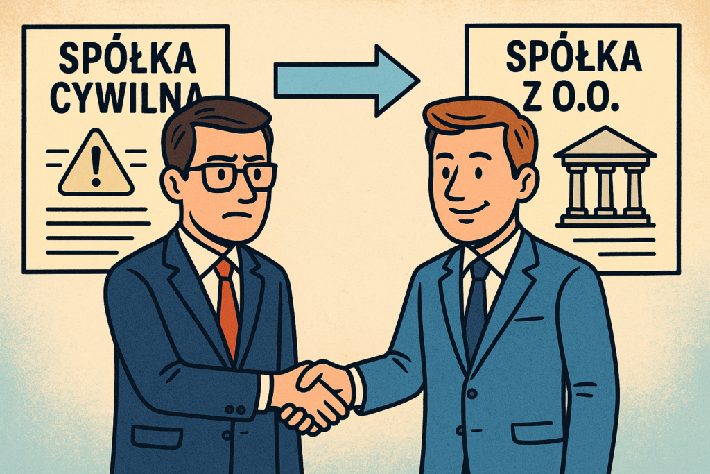 Przekształcenie spółki cywilnej w z o.o.